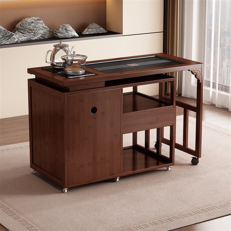 阳台旋转茶桌家用沙发边茶几可移动小型茶台竹木喝茶桌椅组合套装,住宅家具,家用茶台/茶桌,淘宝优惠券,粉丝福利购,淘宝优惠卷