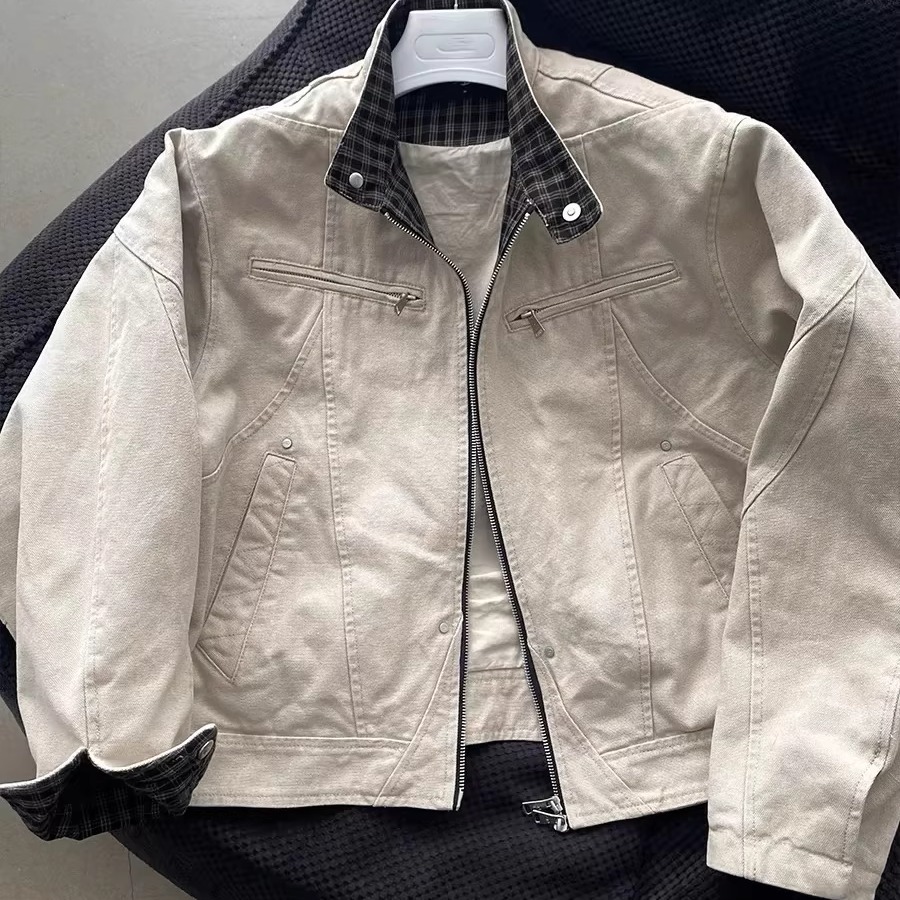 SAYKO 哈灵顿夹克二代cleanfit重磅水洗帆布休闲立领短宽工装外套