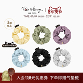 rose&luxury重磅100%真丝桑蚕丝4cm头绳发圈不伤发纯色皮筋