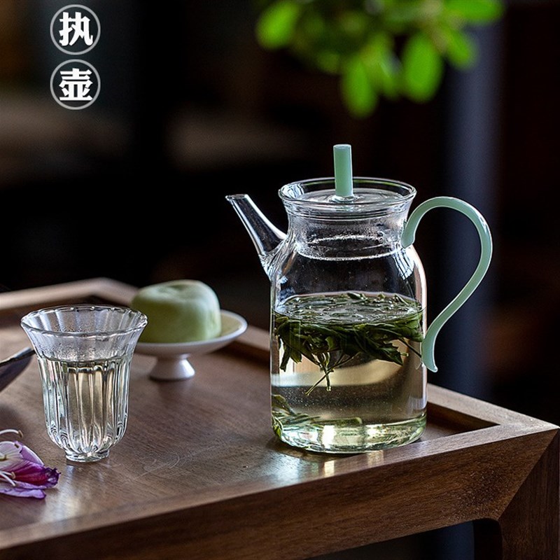 玻璃壶绿茶壶仿宋执壶耐高温可煮小壶红茶泡茶壶T小宋壶简约花茶