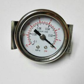 轴向真空表带支架 直径40mm -0.1～0mpa -14psi-0 背后螺纹PT1/8