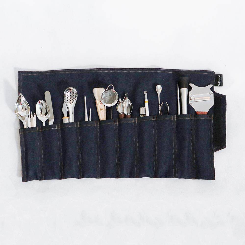 西餐厨师工具袋 牛仔收纳包 创意镊子牛仔包 分子料理摆盘工具包