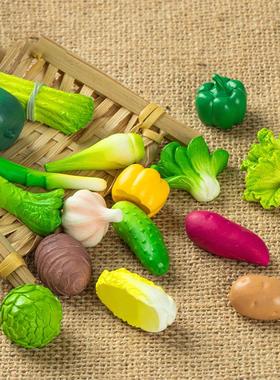 微缩仿真南瓜生菜芋头莴笋小米椒小蔬菜食玩模型摆件 发夹装饰品