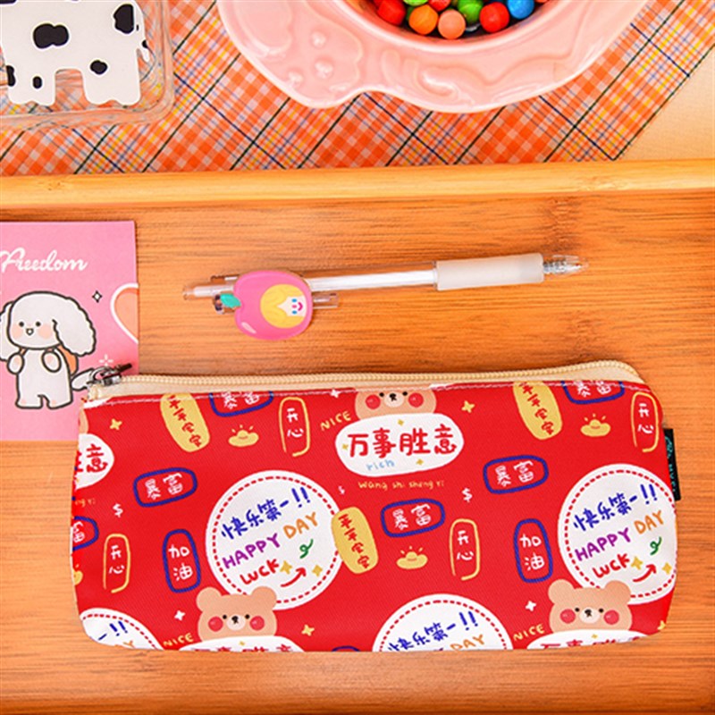 可爱卡通笔袋简约初中生高颜值高中生小学生日系文具袋文具盒