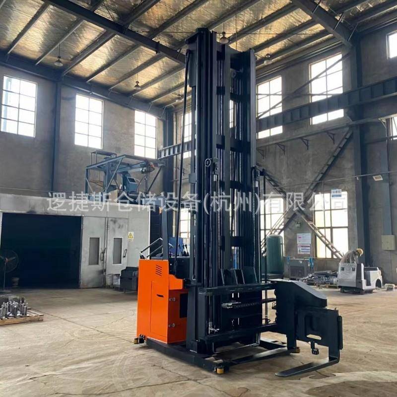 全电动三向叉车1.5吨升高10m人下行侧站式堆垛车升降搬运装卸车