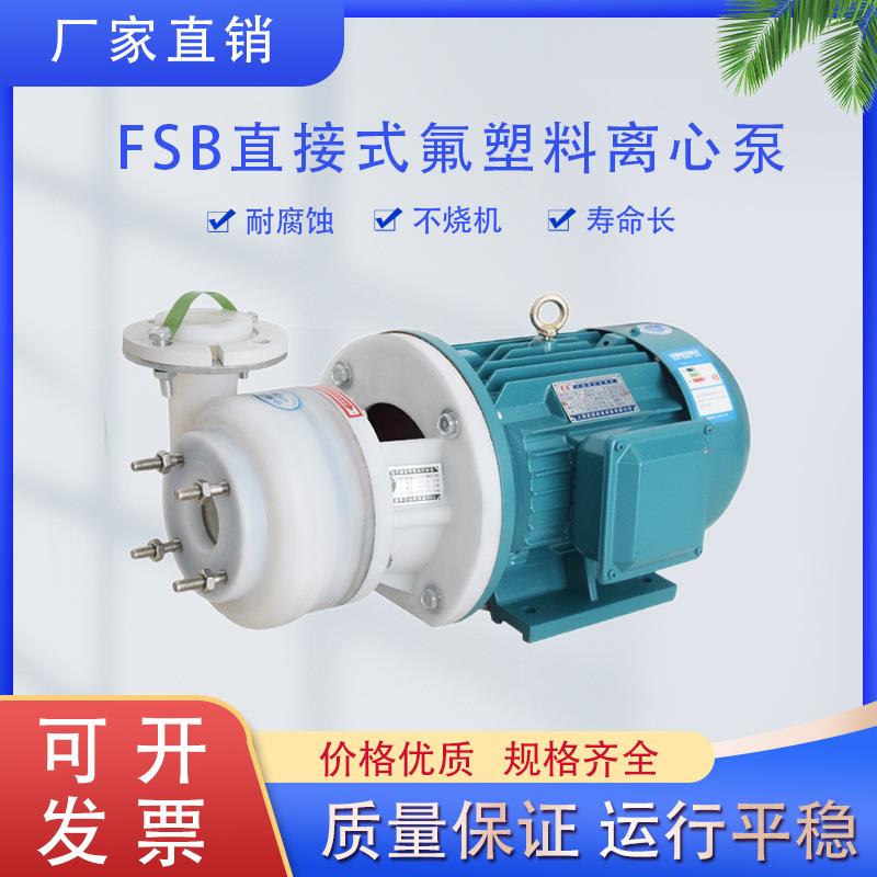 FSB氟塑料合金离心泵 直连式连接 耐腐蚀耐酸碱化工泵