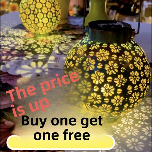 佳鲤推荐太阳能镂空灯笼户外庭院新款网红覆古中式圆形铁艺摆件