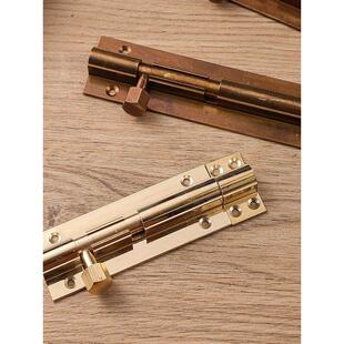 门闩门闩木门和窗防盗黄铜门闩锁浴室加厚外露老式门闩
