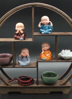 中式禅意小和尚摆件家居装饰工艺品客厅电视酒柜入户玄关桌面摆设