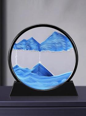 流沙画沙漏摆件客厅电视柜装饰品创意办公室轻奢礼物房间大气解压