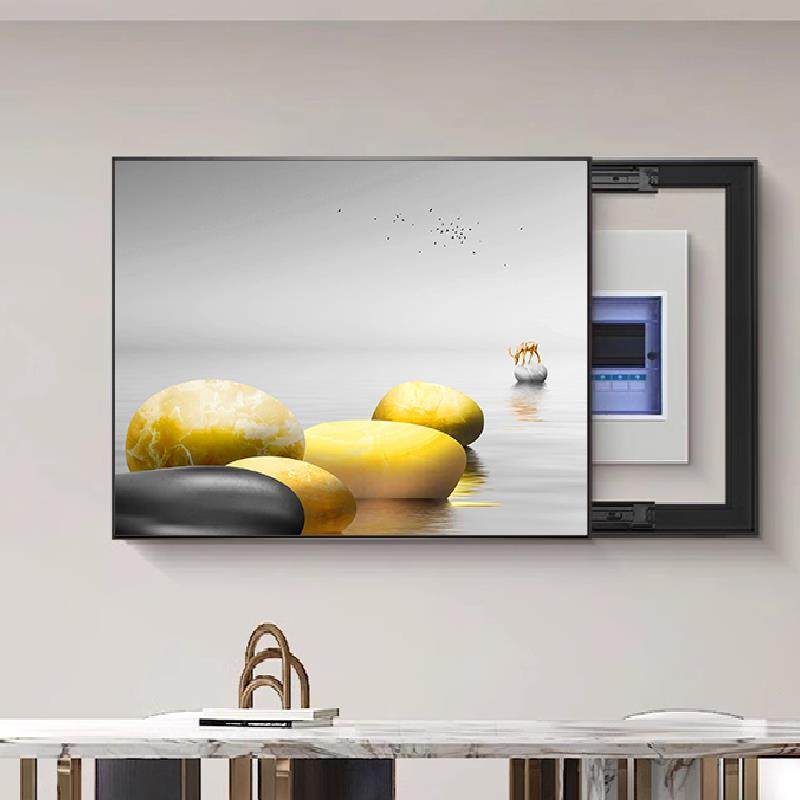 免打孔推拉轨道电表箱装饰画现代简约遮挡配电箱电闸盒空开关挂画