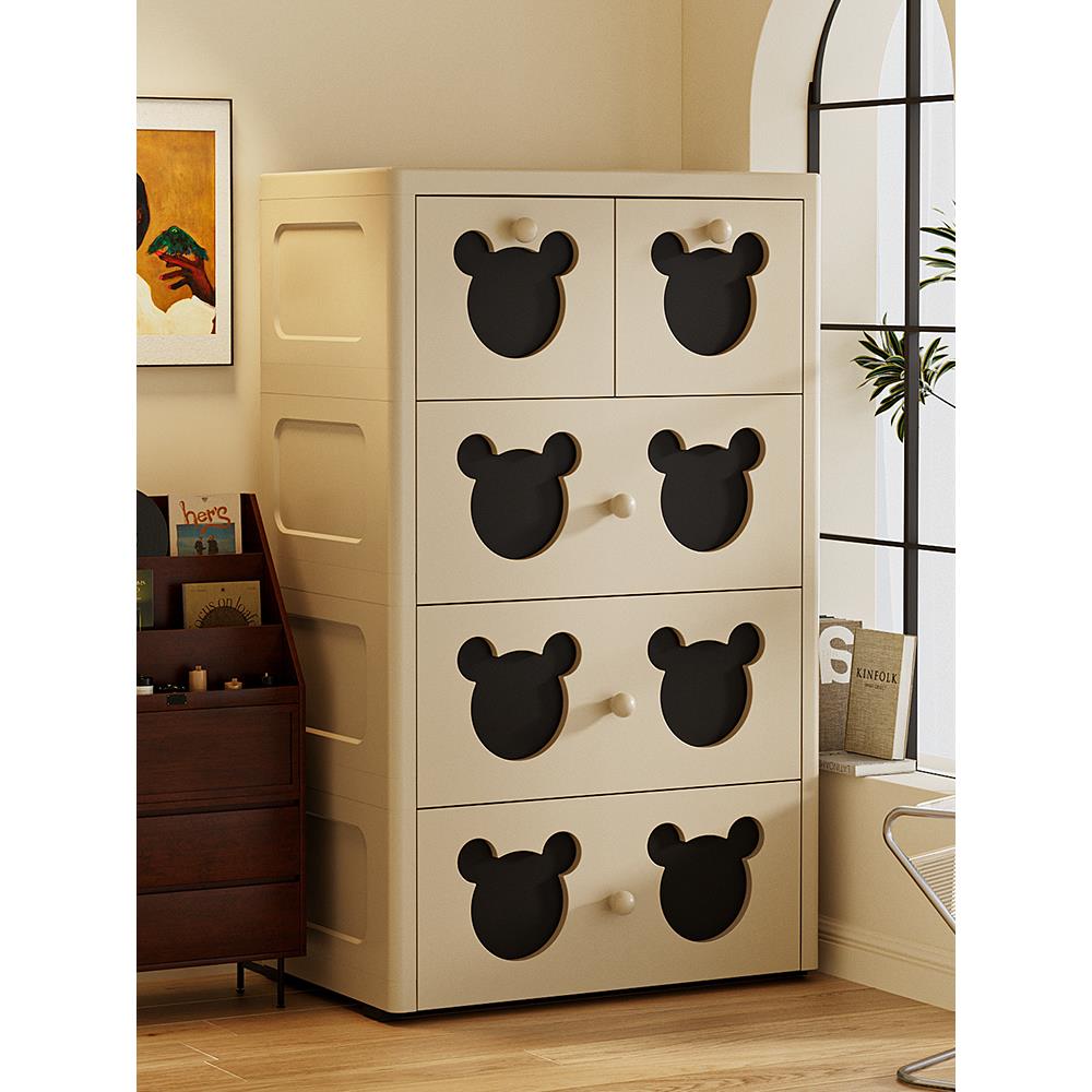 加厚加高抽屉式收纳柜多层衣服储物柜厨房置物婴儿宝宝衣柜床头柜