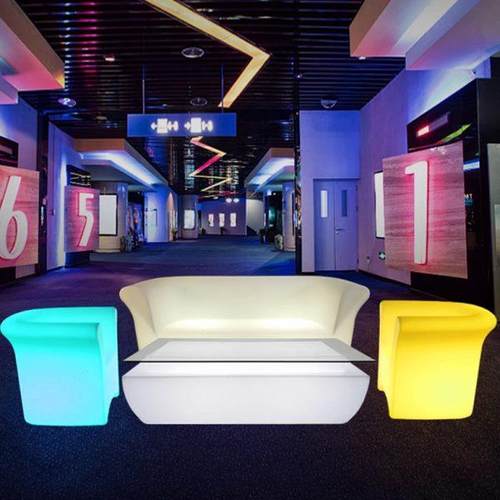 户外发光KTV茶几沙发组合户外露天阳台酒吧桌椅 创意酒吧散台卡座