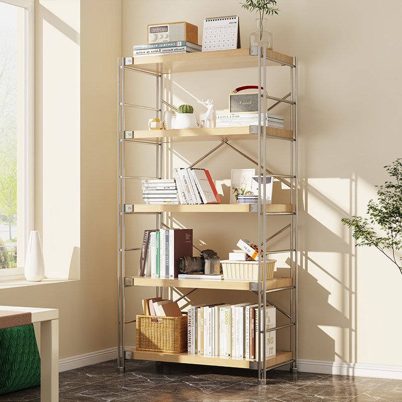 置物架落地原木风日式仓储货架多层落地架子家用卧U室客厅阳台厨