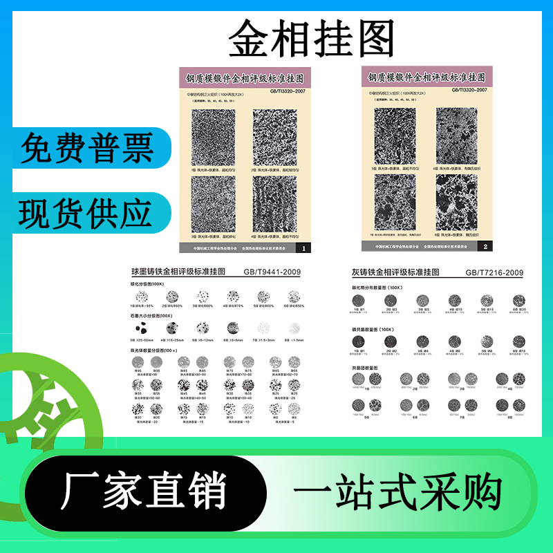 金相挂图钢质模锻件金相评级标准挂图晶粒度挂T图显微组织评级图