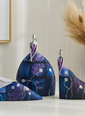 现代抽象艺术油i画女人摆件轻奢高档家居客厅玄关电视柜酒柜装饰