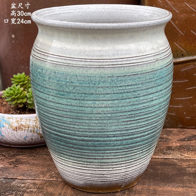 手工陶罐花盆大号切口紫t砂土陶盆粗陶绿萝盆大口盆景盆多肉花盆
