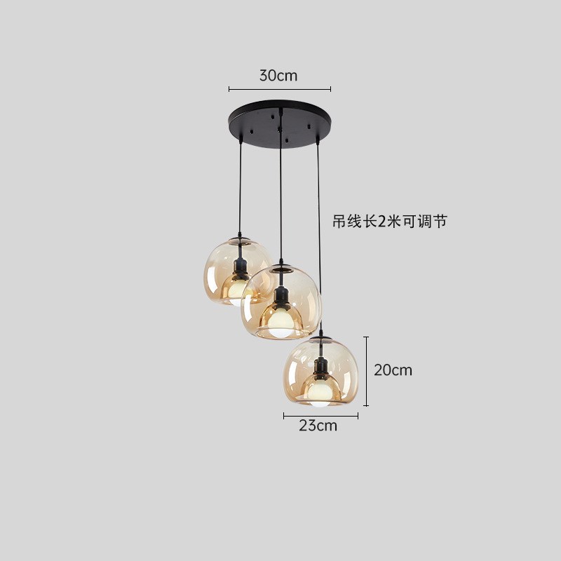 餐厅吊灯意式极简约现代饭店餐z桌吧台卡座玻璃北欧卧室床头小吊