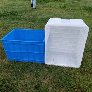 塑料仓储箱封闭箱箱收纳盒盒加厚周转箱菜可转配带盖中流物