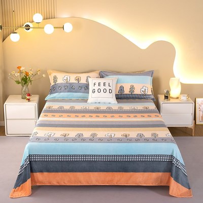 冬季牛奶绒床单单件双面毛绒绒学生宿舍单人家用法兰绒.珊瑚绒床