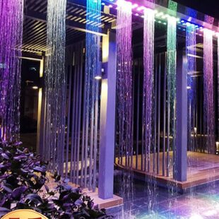 水出墙编程秋千不音乐帘幕感应景湿身字水水光纤道灯光美陈幕定制