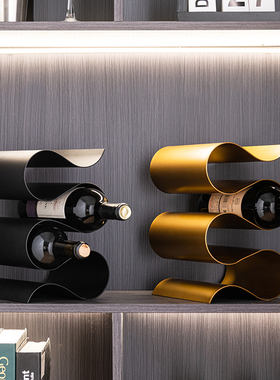 轻奢高档红酒架摆件家居客厅w酒柜餐厅餐边柜葡萄酒架高级感装饰