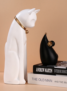 创意可爱猫和老鼠家居客厅电w视柜酒柜台面装饰品摆件乔迁新居礼