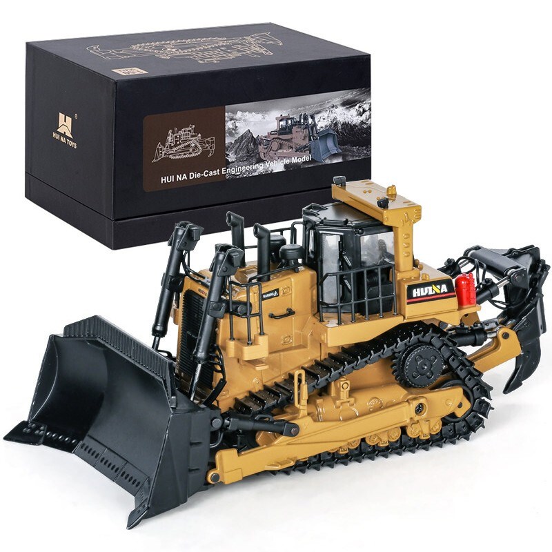 汇纳挖掘机模型重工全合金推土机模型礼盒装N1:50仿真金属履带