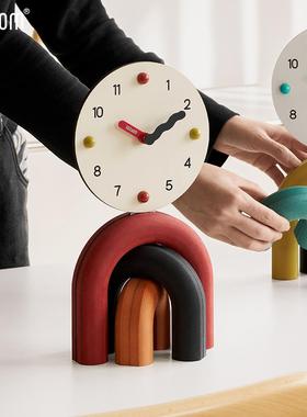 WOZOOM家居饰品客厅桌面摆件电视柜玄关创意家用简约座钟装饰品