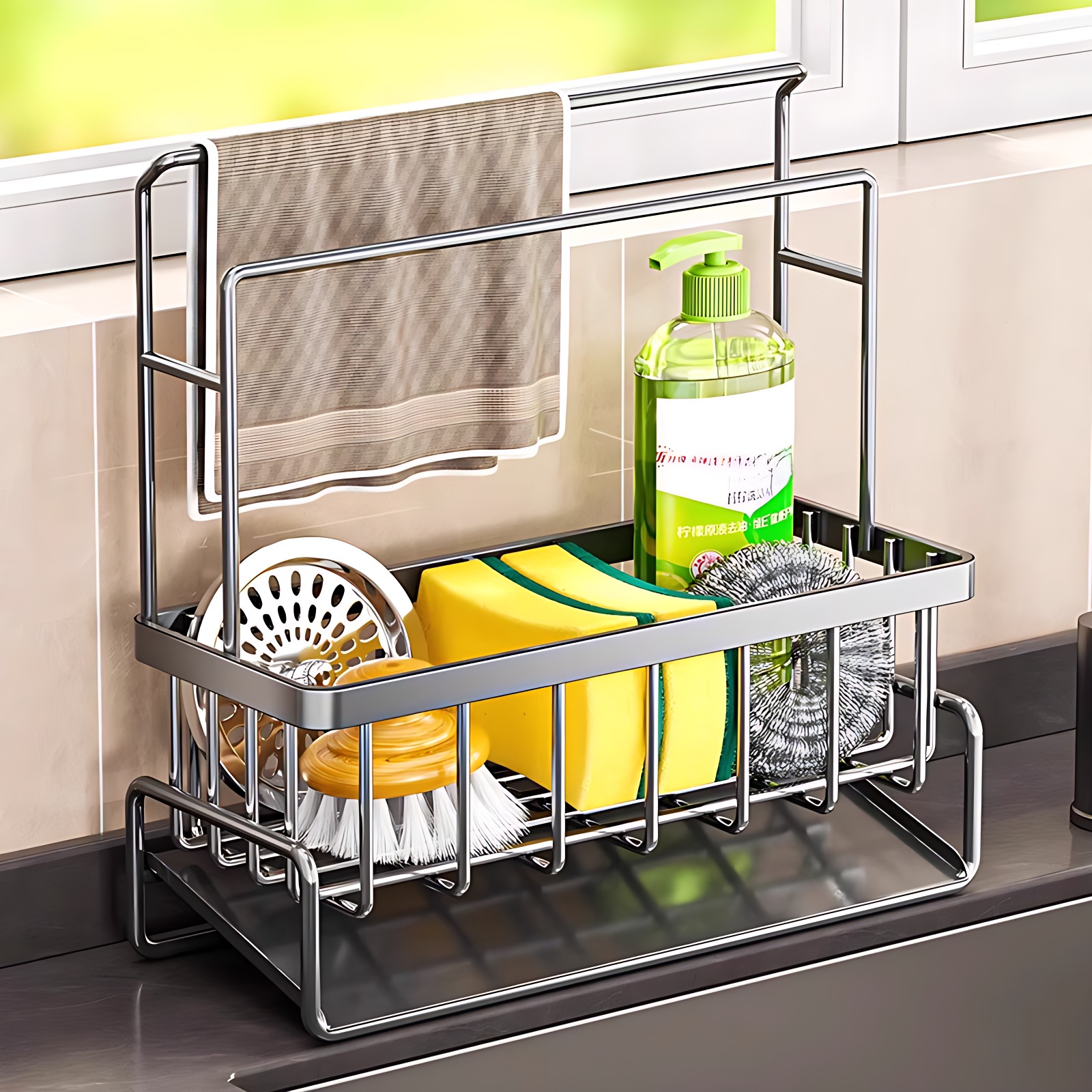 厨房抹布沥水架收纳神器