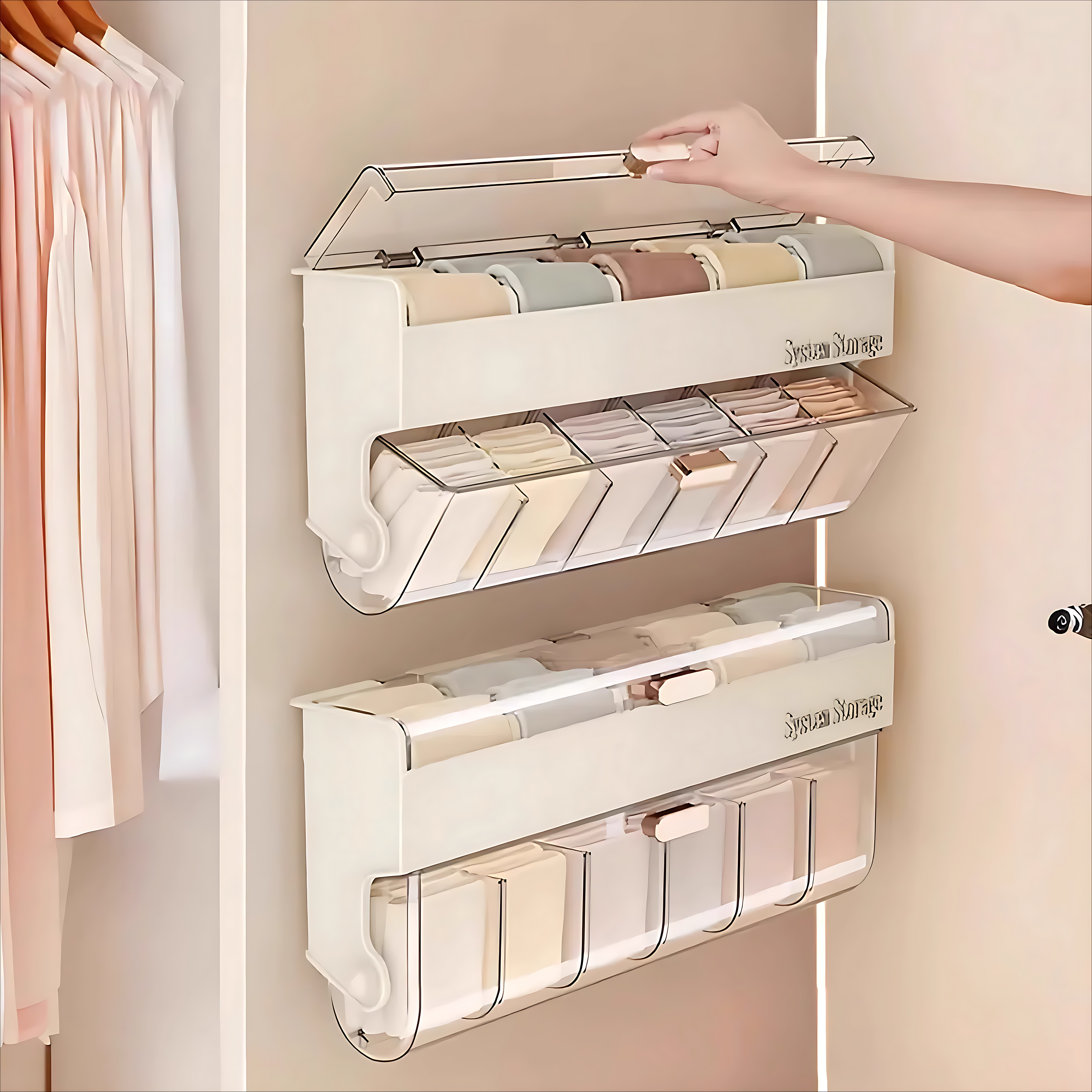 壁挂式内衣袜子收纳整理盒