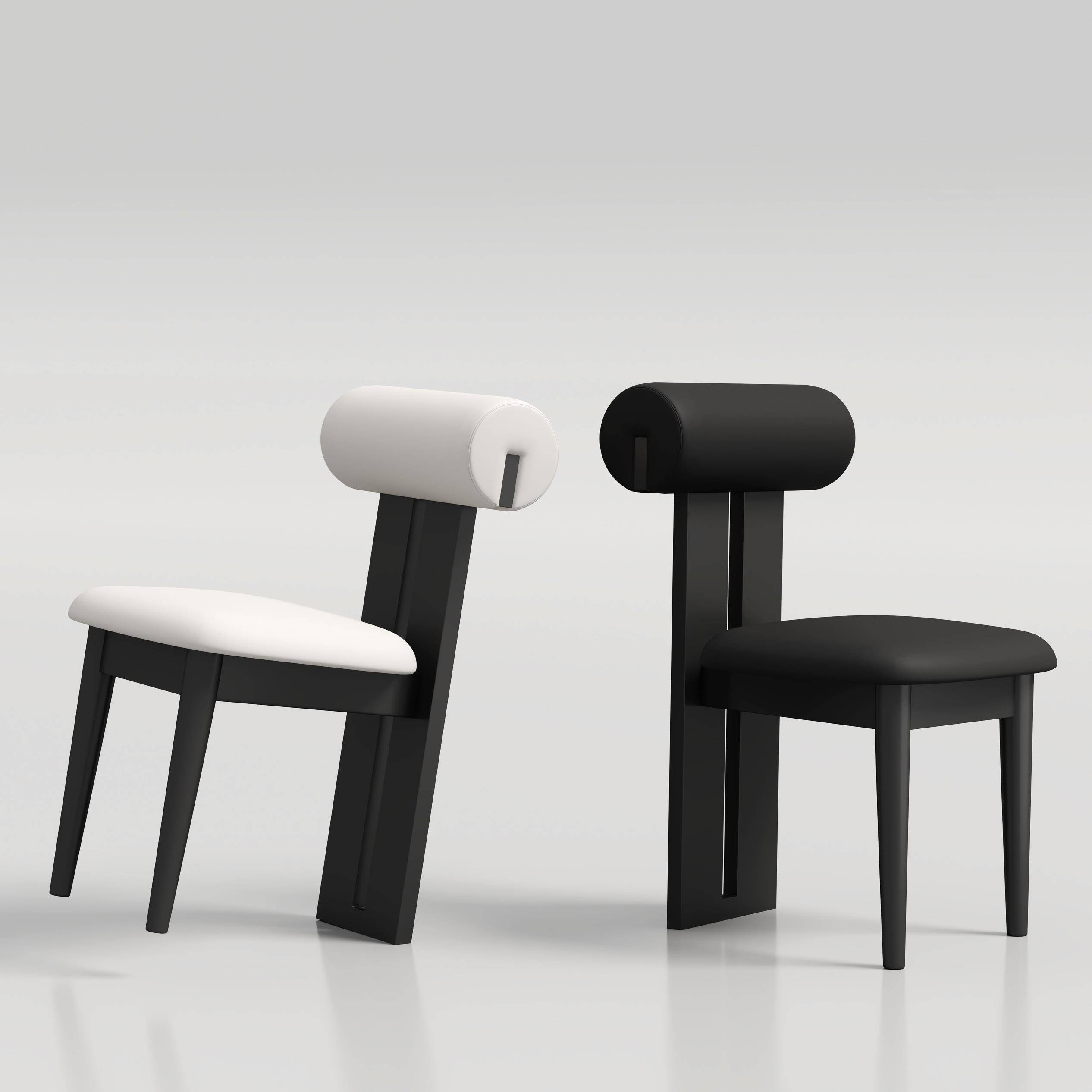 复古实木餐椅家用现代简约中古风河马餐桌椅设计师款休闲河马椅子