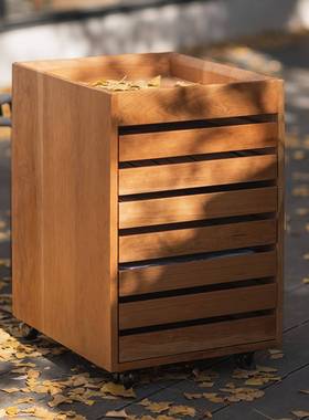 minimore|灵感文件柜|北欧日式复古木质书房办公室可移动抽屉柜