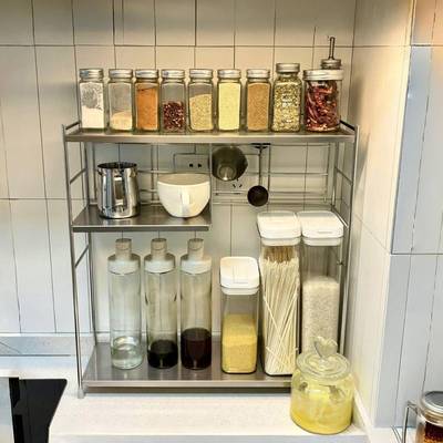 厨房调料品置物架多功能台面多层式窄油盐酱醋收纳2025新款转角