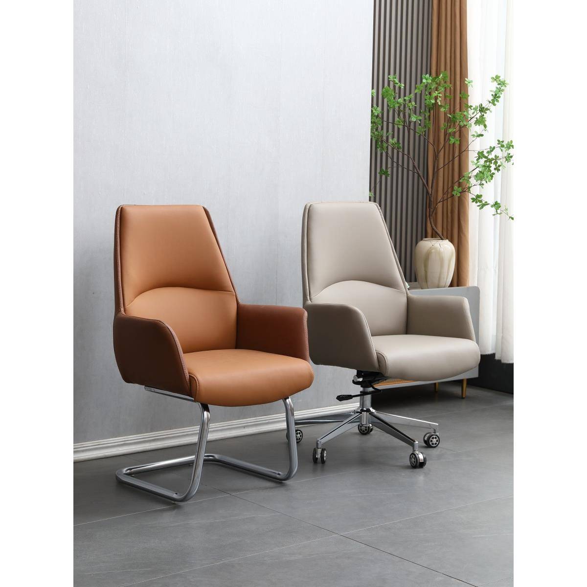 办公椅舒适久坐电脑椅会议椅家用椅子商务皮质会议室转椅老板椅