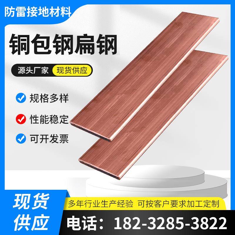 铜包钢扁钢防雷接地降电阻水平接地线铜覆钢扁钢引线镀铜扁排扁线