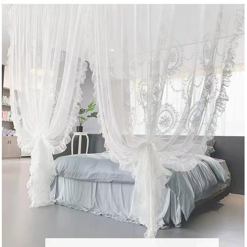 法式洛可可美式复古花环荷叶边木耳蕾丝客厅卧室阳台飘窗帘窗纱帘