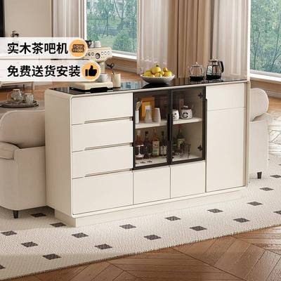客厅实木智能茶吧机餐柜靠墙茶水柜一体水吧台带烧水壶2025新款