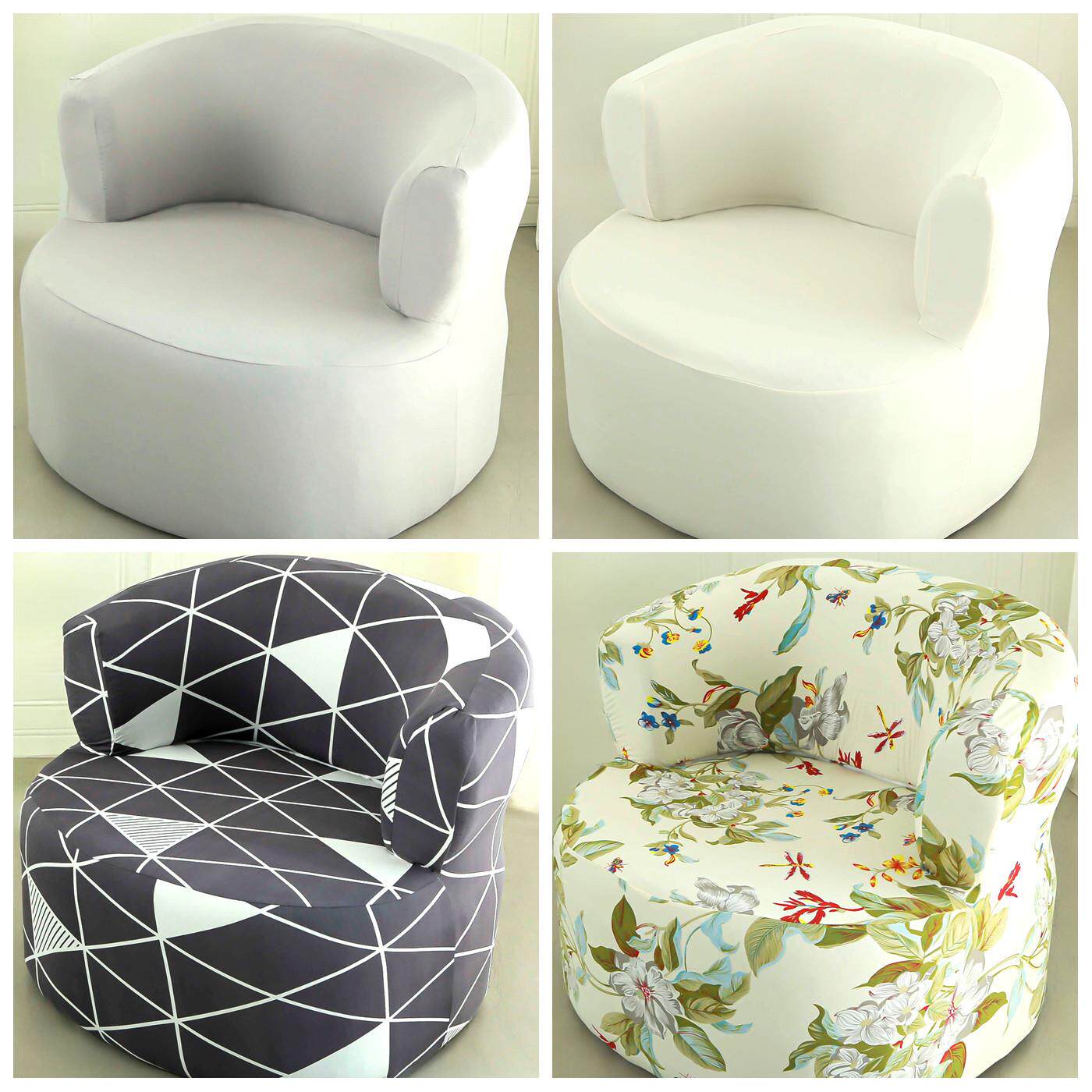 2025小单人沙发套罩四季一半截扶手矮靠背儿童U形化妆椅懒人独个