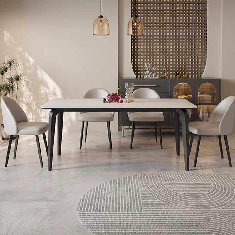 意式轻奢岩板餐桌现代简约高端轻奢亮光岩板长方形不锈钢餐桌椅,住宅家具,岩板餐桌,淘宝优惠券,粉丝福利购,淘宝优惠卷