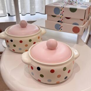 彩点砂锅耐热厚实家用汤锅土锅耐高温陶瓷炖锅火锅煲仔饭沙锅石锅