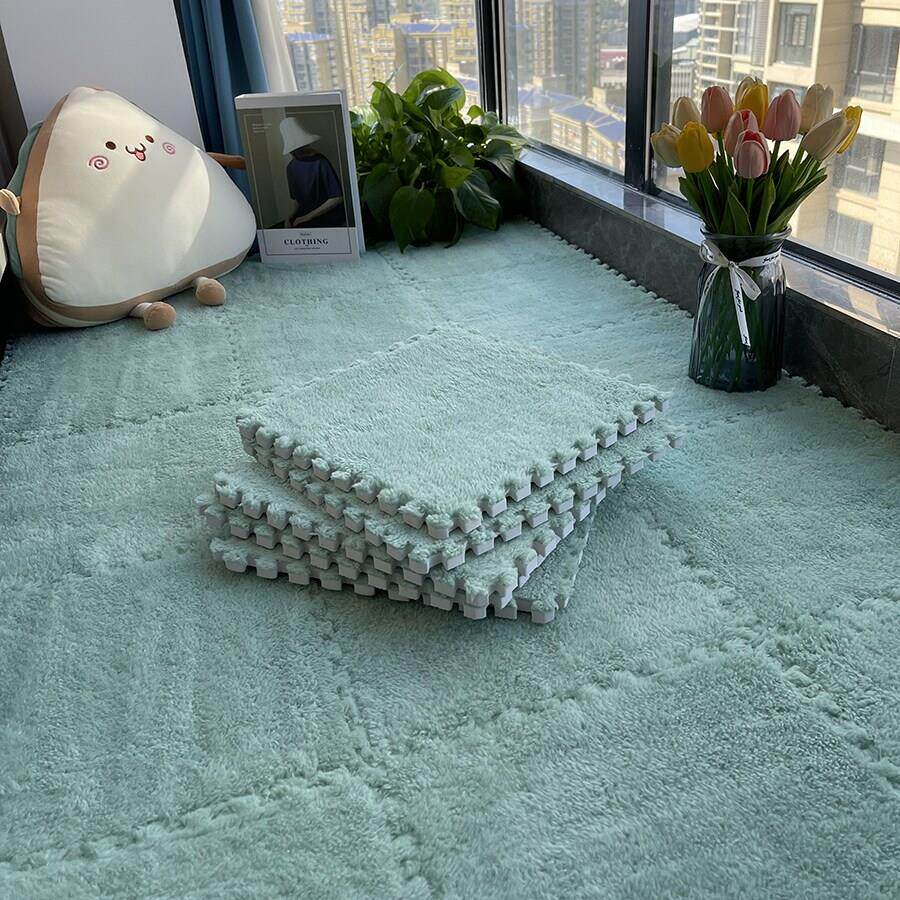 泡沫垫铺地婴儿地毯爬爬垫冬季加厚家用儿童爬行地垫冬天床边毛毯