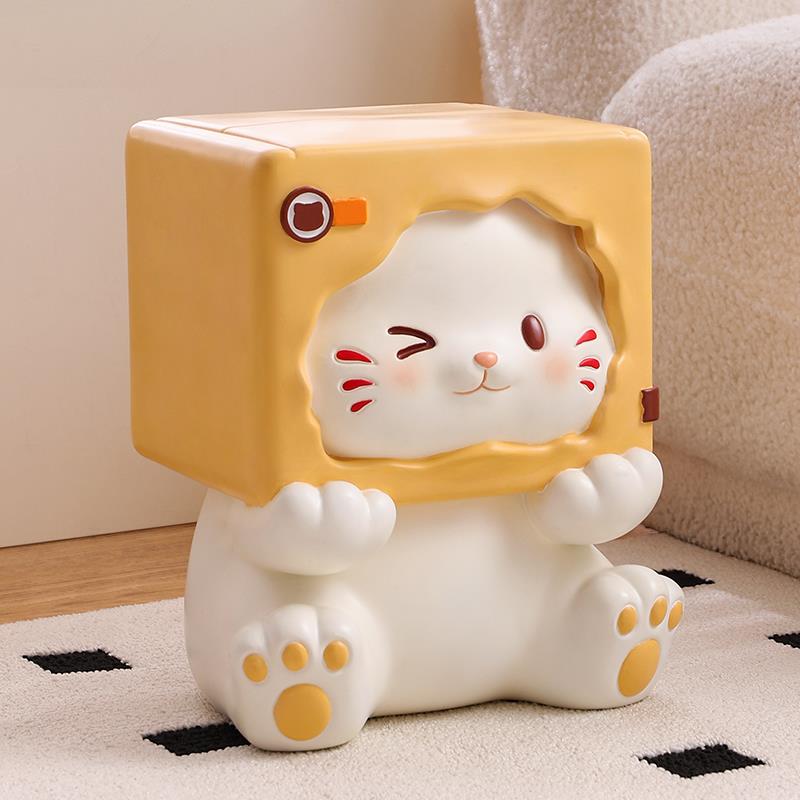 可爱猫咪创意换鞋凳玄关客厅落地摆件沙发茶几装饰品乔迁新居礼物
