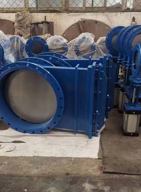 手动刀型闸阀PZ673F气动法兰刀闸阀PZ673Y气动排渣刀闸阀