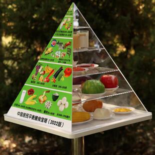 2022年新版中国居民平衡膳食宝塔模型彷真食物交换份金字塔模型