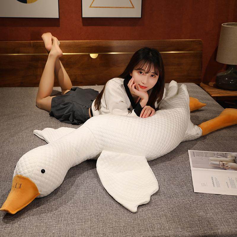 冰丝大白鹅抱枕女生睡觉侧睡夹腿长条枕头床头靠垫床上靠枕男生款,居家布艺,抱枕被,淘宝优惠券,粉丝福利购,淘宝优惠卷