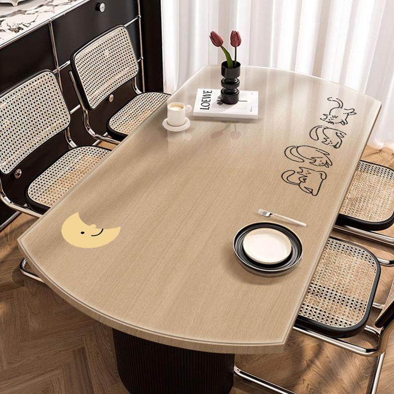 椭圆形餐桌垫透明PVC软玻璃防水防油免洗可折叠圆弧形桌布可定制,居家布艺,桌布,淘宝优惠券,粉丝福利购,淘宝优惠卷