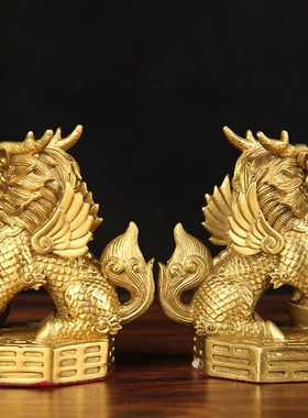 铜八卦麒麟摆件 铜麒麟摆件 铜聚宝盆麒麟摆件 铜八宝麒麟摆件