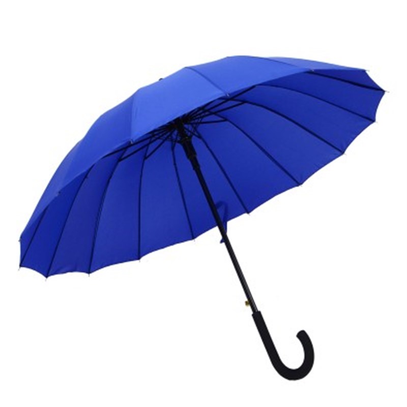 16骨雨伞超大双人弯钩酒店用伞自动长柄伞定制LOGO印字礼品广告伞
