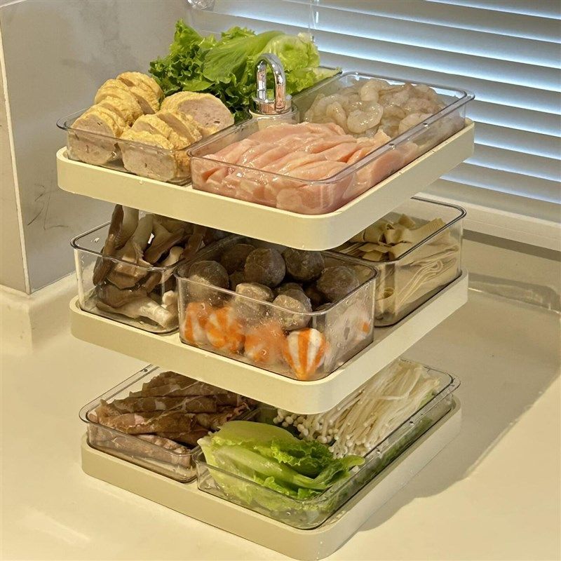 可旋转火锅配菜盘多层分格家用拼盘多功能置物架盘子厨房备菜神器,厨房/烹饪用具,配菜/备菜盘,淘宝优惠券,粉丝福利购,淘宝优惠卷